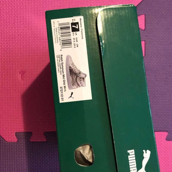 Puma, high rise, metallic silver athletic shoe. - Picture 3 of 6